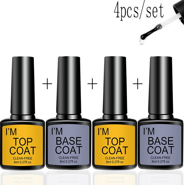Nail Art Kit, 4-teilig, Basislack und Decal Lack, glänzend, transparent - Bild 1