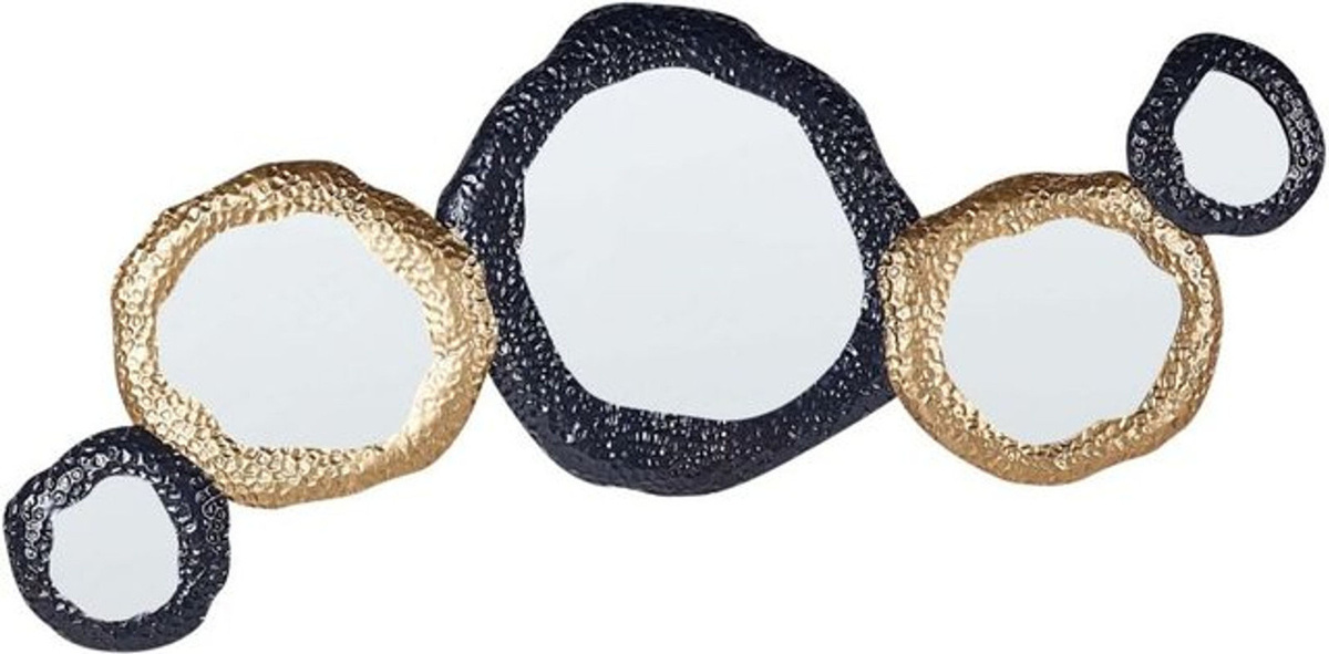 BELIANI Wandspiegel Charny in organischem Design aus Metall, Schwarz/Gold, B: 109 cm, H: 44 cm - Bild 1