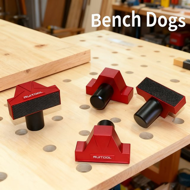 RUITOOL Werkbankstopper aus Aluminiumlegierung in Rot, 20mm MFT-Tischzubehör für die Holzbearbeitung und Positionierung - Bild 1