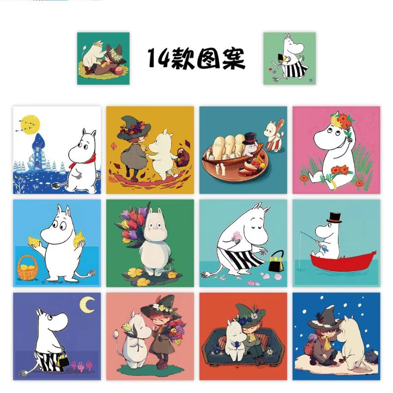 Bandai Moomin Cartoon Sticker Set mit lockigen Avataren in Multicolour für DIY Journal und Dekoration - Bild 2