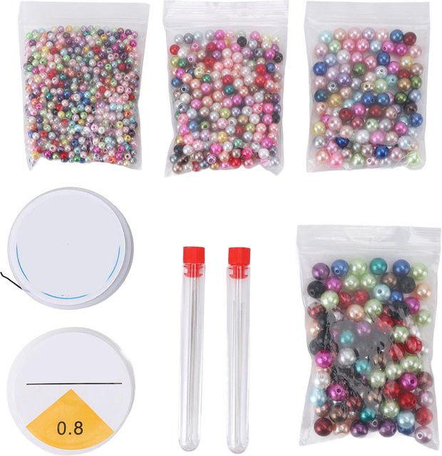 Neoglint Perlen Rund, Gemischte Farbe, 4mm-10mm, Unisex - Bild 1