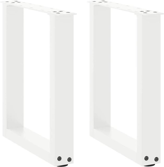 vidaXL Couchtischbeine U-Form aus Stahl in Weiß, 2 Stück, B/T: 28 x 42-43 cm - Bild 1