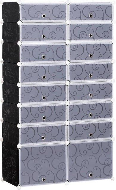 HOMCOM Schuhregal aus Metall in Schwarz, B/H/T: 37 x 95 x 160 cm - Bild 1