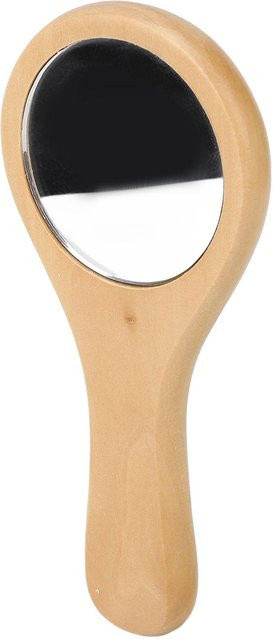 Beautyyy Handheld Holz Make-Up Spiegel, rund, beige - Bild 1