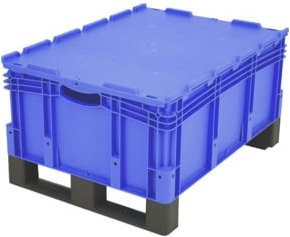 Bito Eurostapelbehälter XL mit Doppelboden und Deckel XLD86321D, Blau, B/T/H: 80 x 60 x 43,8 cm - Bild 1