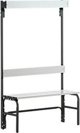 Sypro Umkleidebank mit Garderobenteil aus Edelstahlrohr und Aluminium in Anthrazit, Breite: 101,5 cm - Bild 1