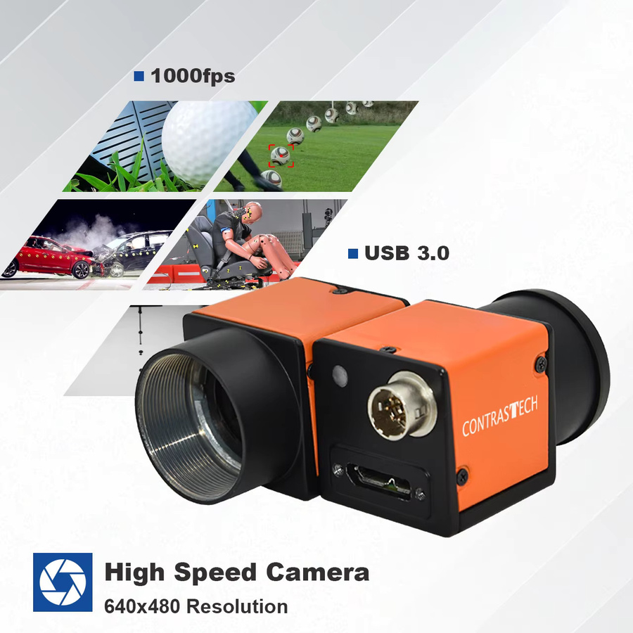 CONTRASTECH Industriekamera mit Global Shutter und 1000fps, Hochgeschwindigkeits-Vision-Inspektionskamera mit USB 3.0 und GigE in Orange - Bild 4