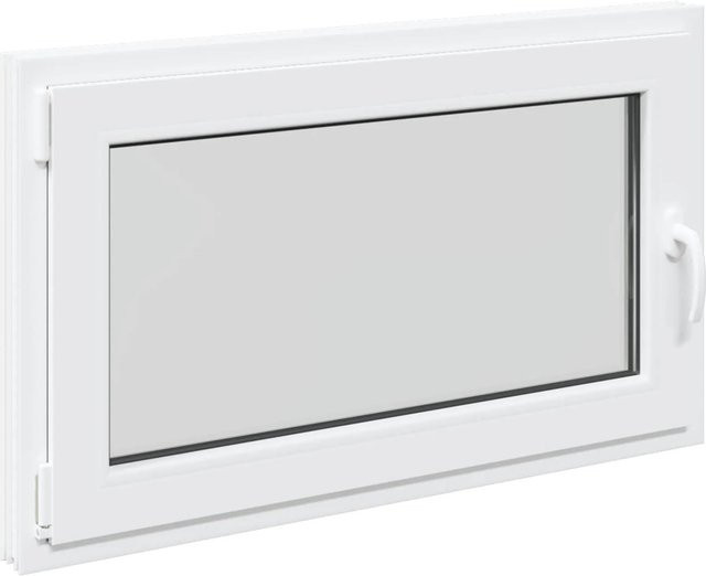 vidaXL Kellerfenster RISOR Weiß aus PVC und Glas, B/H: 100 x 70 cm - Bild 1