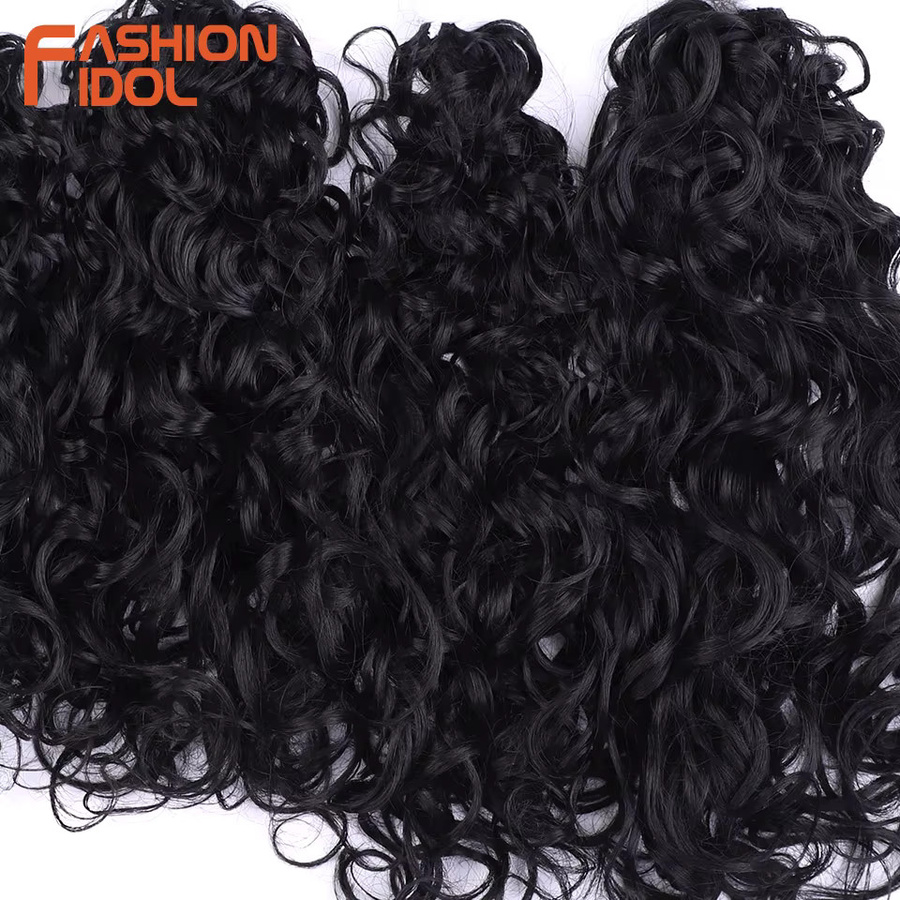 MODE IDOL Haar Extensions, Synthetische Webart, Ombre Braun, 6 Stück, 220g - Bild 4