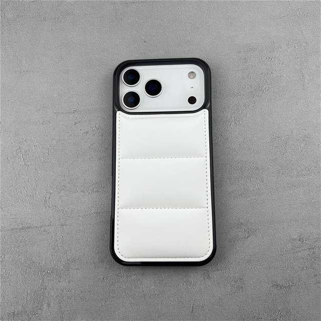 Stoßfeste Daunenjacke Pufferhülle für Apple iPhone 17 16 15 14 13 12 11 Pro Max Plus in Weiß - Bild 1