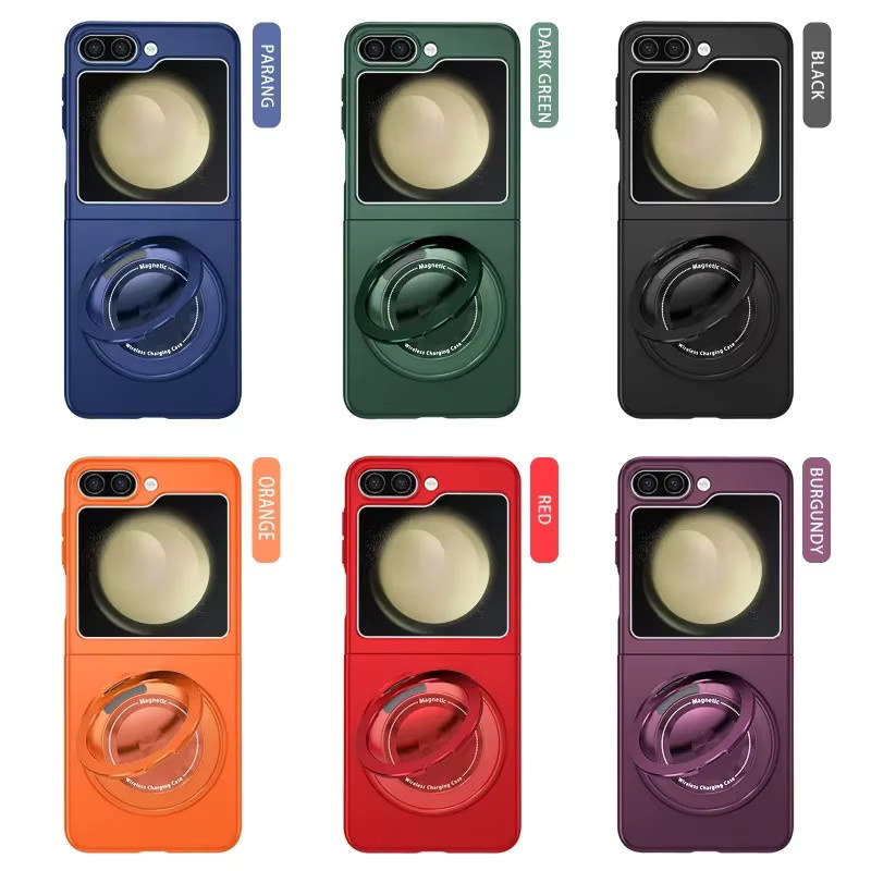 Magnetische Ring-Ständer Schutzhülle für Samsung Galaxy Z Flip 6, Z Flip 5, Z Flip 4 und Z Flip 3 in Schwarz und Lila - Bild 5