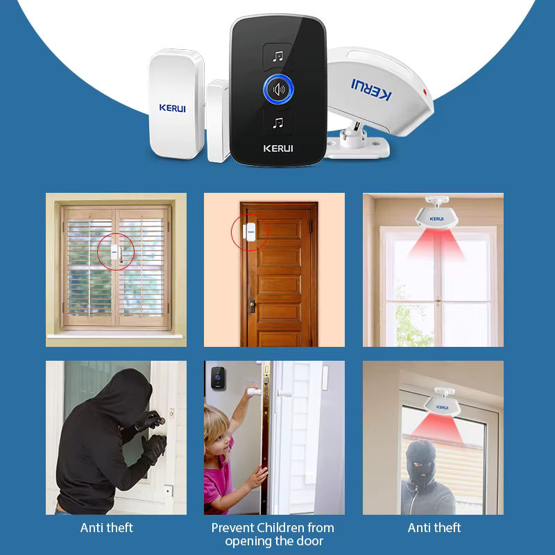 Kerui M525 Kabellose Türklingel mit Touch-Taste in Schwarz, Wasserdichte Outdoor-Türklingel mit 32 Melodien und 433MHz Reichweite - Bild 6