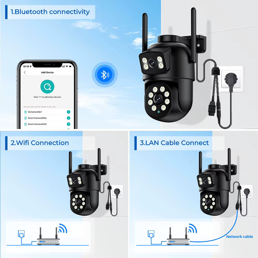 Besder PTZ WiFi Outdoor Überwachungskamera mit Dual Screen, 8MP und 4MP Auflösung, Menschliche Erkennung und Auto Tracking - Bild 6