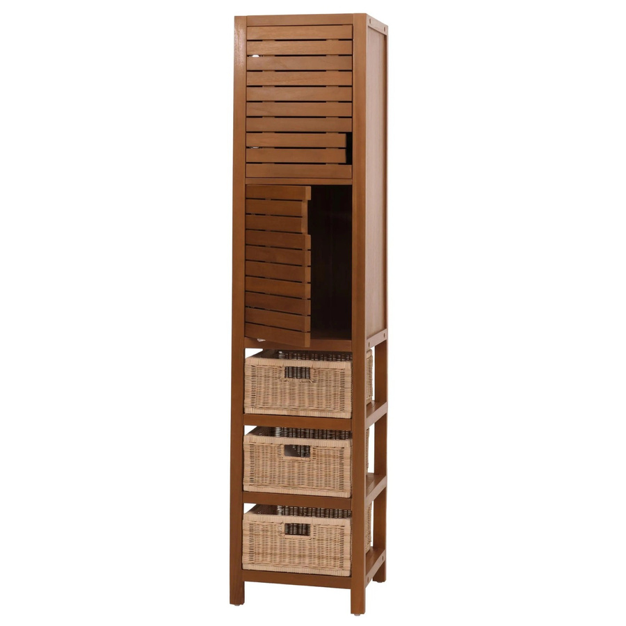 MCW Teak-Hochschrank M84 Badschrank aus Teakholz in Braun, H x B x T: 120 x 40 x 40 cm - Bild 2