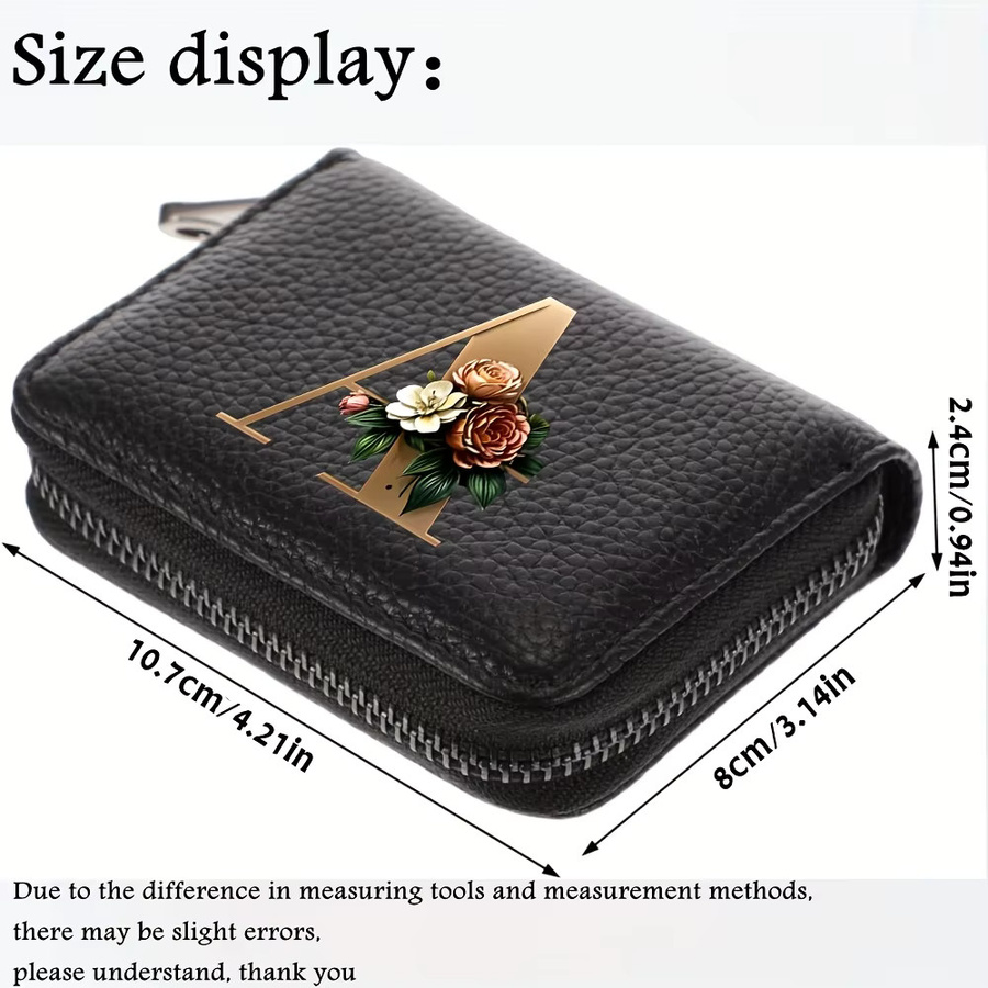 Bunte Kreditkarten-Brieftasche mit 11 Slots und 26 Buchstaben für Damen und Herren in Schwarz und Multicolour - Bild 2