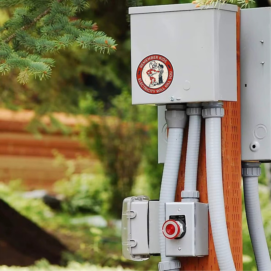 10 Stück selbstklebende Warnaufkleber mit Stromschlaggefahr-Hinweis, wasserdichte Sicherheitsetiketten für elektrische Boxen - Bild 3
