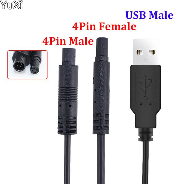 YuXi USB 2.0 auf 4-poliges Kabel für DVR Fahrzeug-Rückfahrkamera, Schwarz, Länge: 1 m - Bild 1