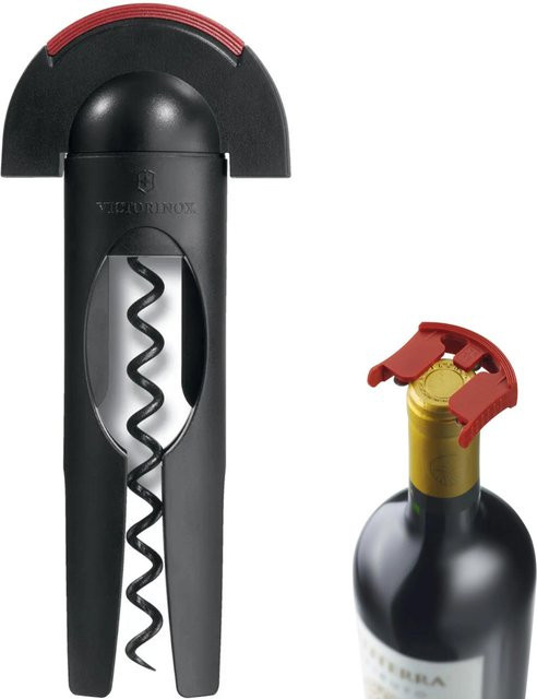 Victorinox Korkenzieher mit Folienschneider in Schwarz aus Edelstahl und Kunststoff, Länge: 200 mm - Bild 1