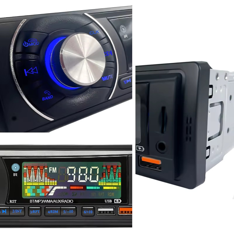 HIPPCRON Autoradio 1DIN mit Bluetooth, FM Empfänger, MP3 Player und Dual USB, AUX sowie TF Karte, Schwarz - Bild 5