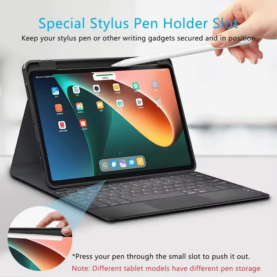Xiaomi Tastatur-Schutzhülle für Xiaomi Pad 5 und Pad 5 Pro 11 Zoll, kabellose Bluetooth-Tastatur abnehmbar, Schwarz - Bild 4