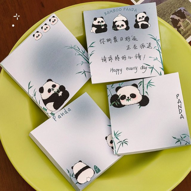 Cartoon-Panda Aufkleber für Büro und Schule in Multicolor - Bild 1