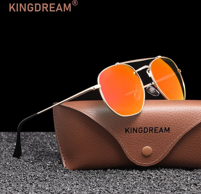 KINGDREAM Sonnenbrille Aviator, Vollrand, Metall, Gold, Unisex - Bild 1