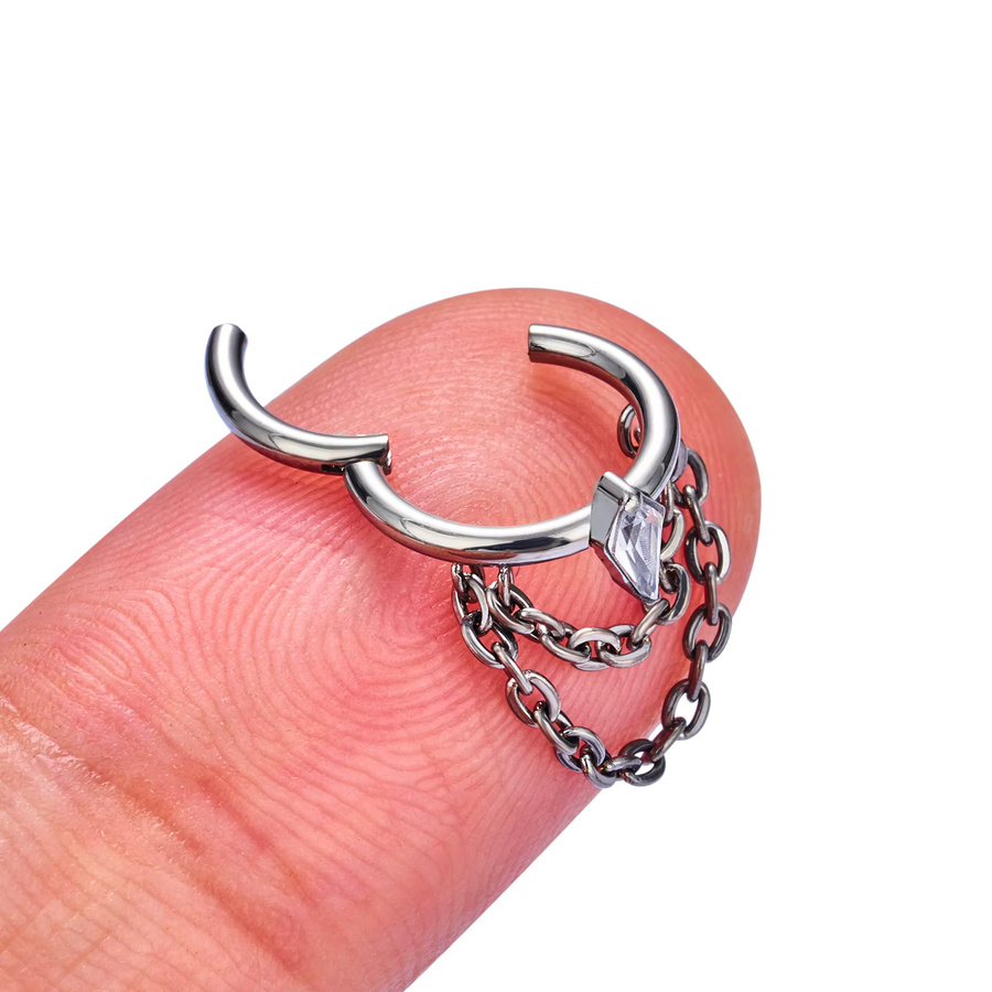 Piercing Hoop Ring, Titan, Silber, Unisex - Bild 4