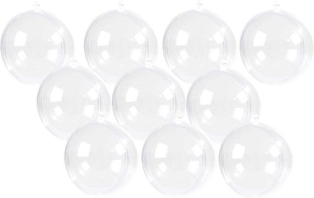 Rico Design Acrylkugeln transparent mit Öse für Weihnachten, 15 Stück, Durchmesser: 4 cm - Bild 1