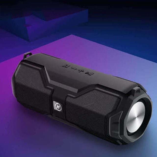 MOODSTYLISTA Tragbarer kabelloser Bluetooth 4.2 Lautsprecher mit Metallhaken, IPX7 wasserdicht, Subwoofer in Schwarz - Bild 1