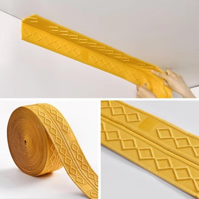 Songye Selbstklebende Wandleisten-Bordüre mit 3D-Diamant-Effekt, Wasserdichte Deckenwandaufkleber in geometrischem Design, 9,2 m Länge - Bild 1