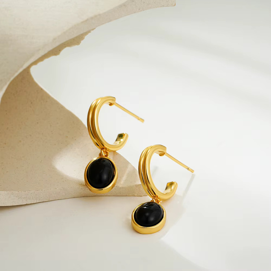 Erpels Creolen, Obsidian, Schwarz, Damen - Bild 3
