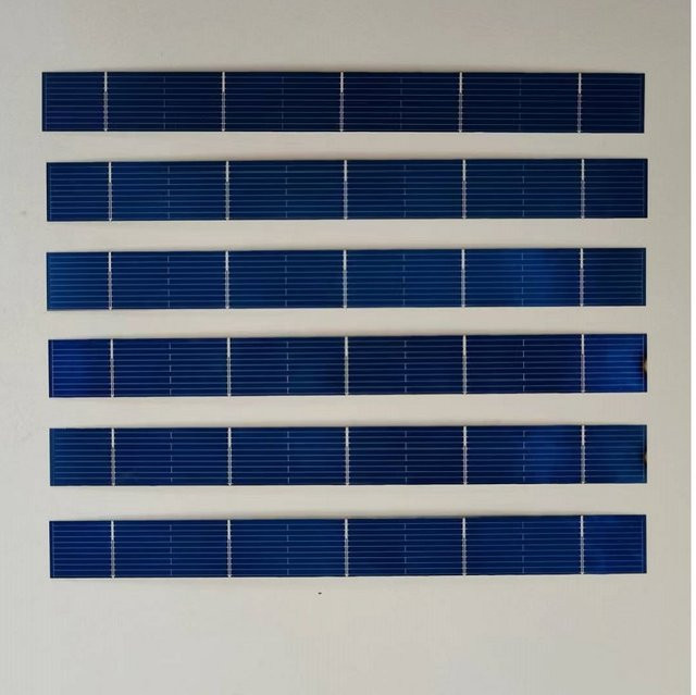 200 Stück Poly-Kristalline Silizium-Solarzellen in Blau für dein DIY-Solarpanel, 156 mm x 14 mm, 0,5 V, 0,4 W - Bild 1