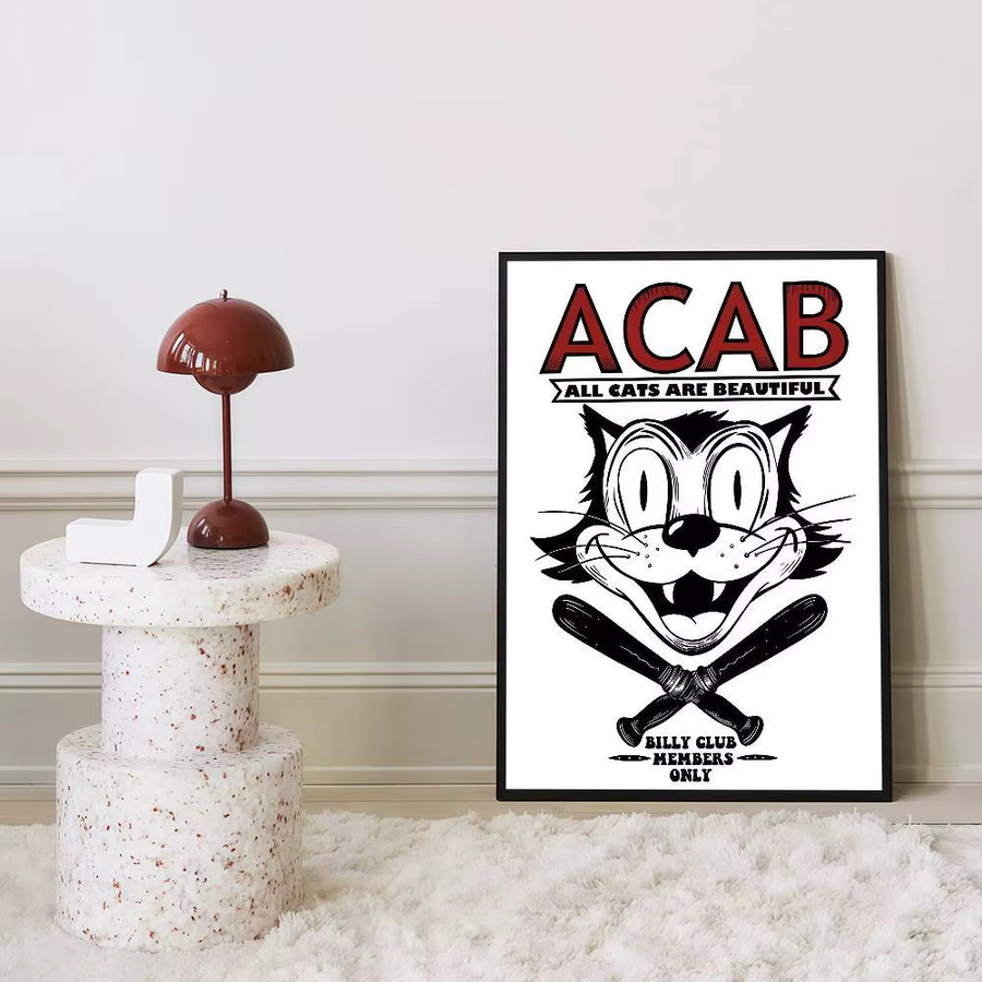 Moetch Vintage Poster ACAB Sozialismus Kunstwerk in Weiß und Multicolour als Papierposter mit Typografie zur Raumdekoration - Bild 6