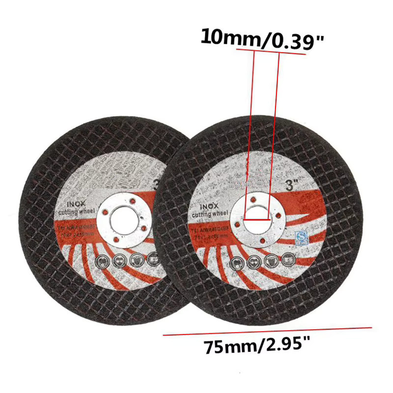 JETTING Mini-Trennscheiben 5er-Pack, Harzschleifscheiben für Winkelschleifer zum Schneiden von Stahl und Stein, Farbe: Schwarz, Durchmesser: 75 mm, Dicke: 1,2 mm, Bohrung: 10 mm - Bild 4