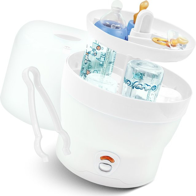 H+H BS 29w Babyflaschen Sterilisator für 6 Flaschen, Weiß - Bild 1