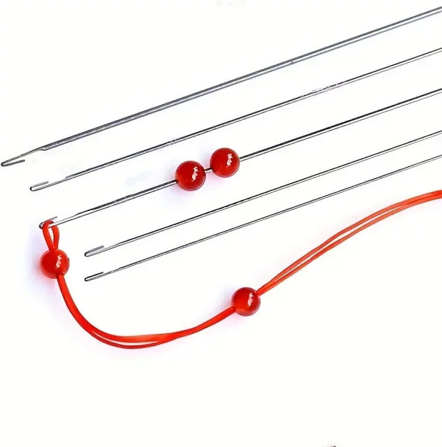 2-teiliges Perlennadeln-Set aus Stahldraht in Silber für Schmuckherstellung und DIY-Handarbeiten - Bild 1