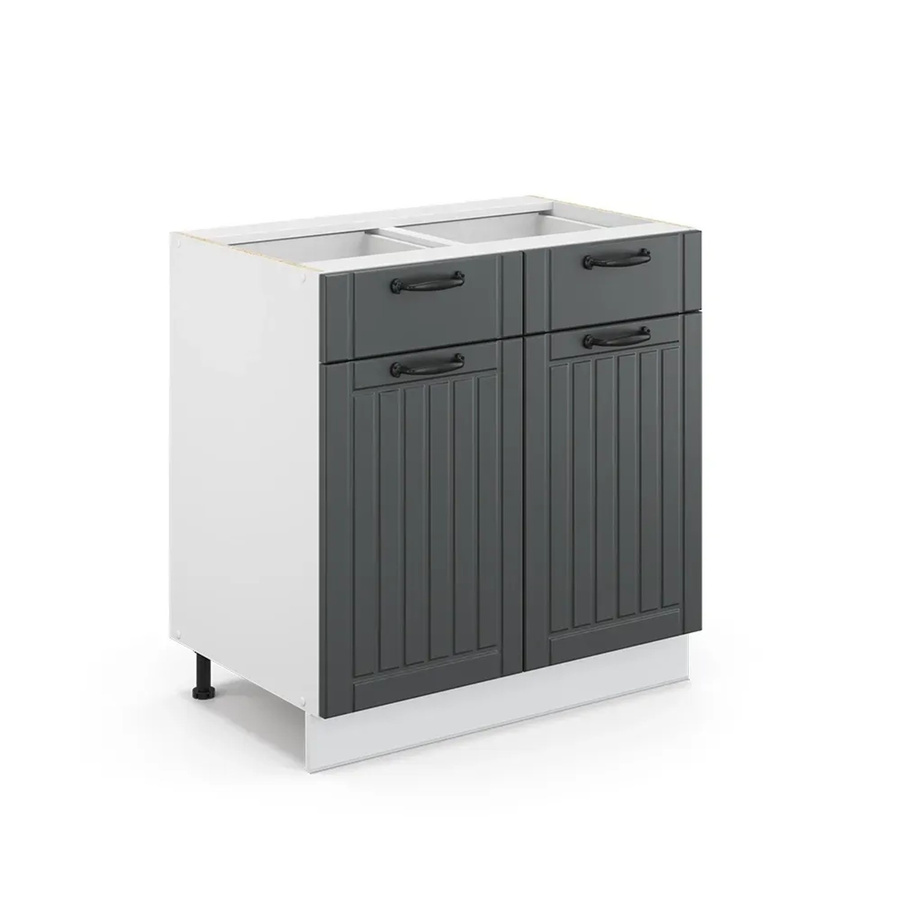 Vicco Badschrank Fame-Line in Anthrazit und Weiß, B/H: 80 x 82 cm, freistehend mit Soft-Close-Türen - Bild 2