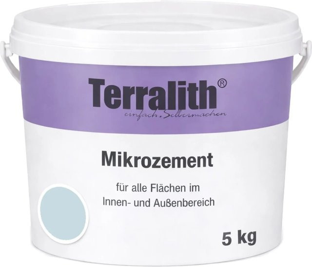 Terralith Mikrozement Fix & Fertig LFW0401 Wasserbasiert in Blau und Weiß, Körnung 0-2mm, für 3,5qm, 5kg - Bild 1