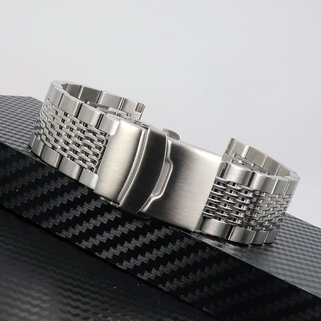 Uhrenarmband Edelstahl, Mesh-Armband, Faltschließe, Silber, Unisex - Bild 1