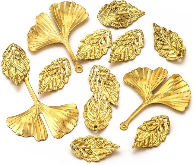 Serene Bliss Charms Ginkgo Biloba, Edelstahl, Gold, Unisex - Bild 1