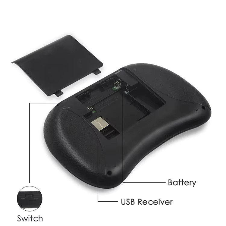 Viesrita Mini-i8 Wireless-Tastatur mit Touchpad und Air-Mouse-Funktion, 2.4G USB-Verbindung, Schwarz - Bild 6