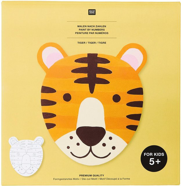 Rico Design Malen nach Zahlen Tiger Komplettset mit Acrylfarben ab 5 Jahren - Bild 1
