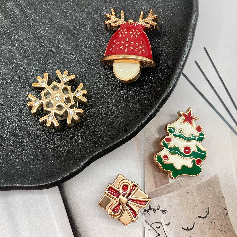 9 Stück Schuhanhänger, Weihnachtsstil, wasserdicht, ABS - Bild 4