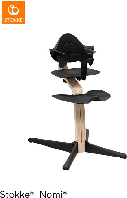 Stokke Nomi Bundle Hochstuhl in Schwarz mit Newbornset und Babyset aus Eiche und Buche - Bild 1