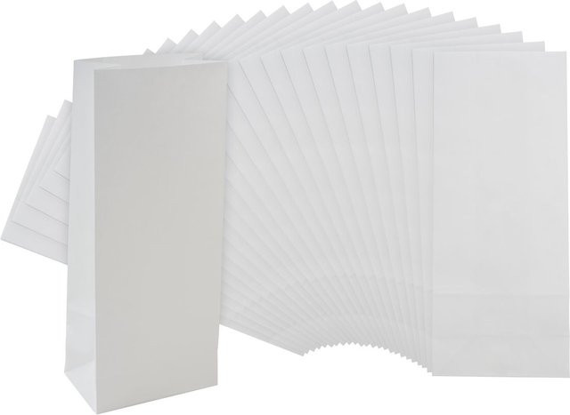 Rayher Papier-Blockbodenbeutel in Weiß für Adventskalender, Kindergeburtstag und Weihnachten - Bild 1