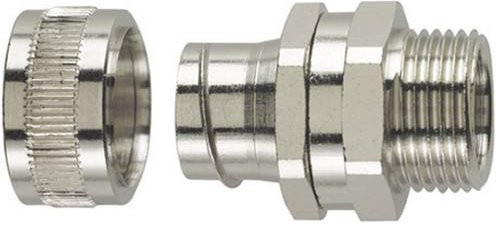 HellermannTyton Schlauchverschraubung SC25-SM-M25 aus Metall in Silber, M25, gerade - Bild 1