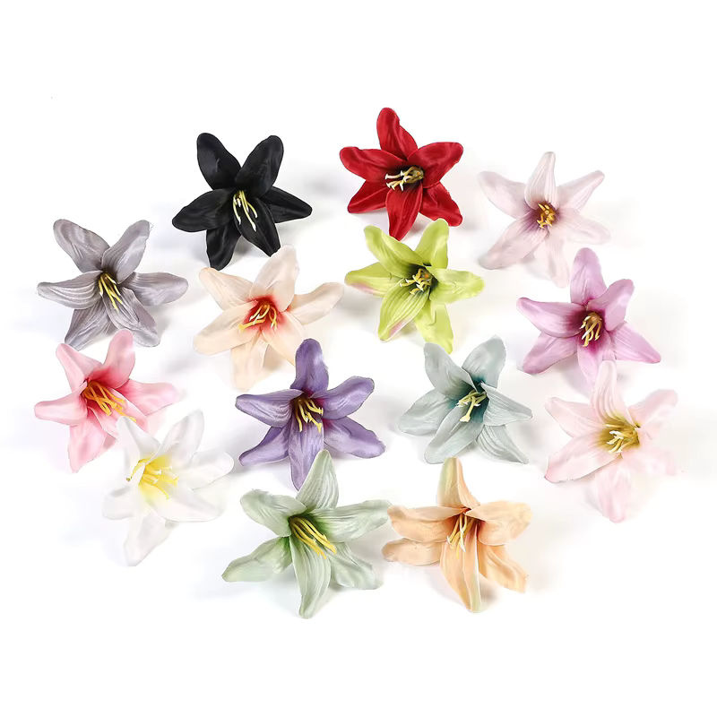20 Stück Künstliche Lilien aus Seide in Weiß von MENGHAO für Hochzeitsdekoration und DIY-Handwerk - Bild 3