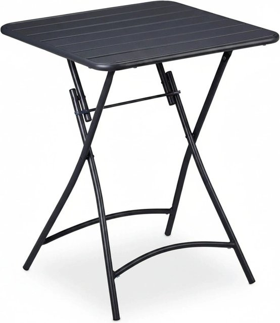 Relaxdays Balkontisch aus Stahl in Anthrazit, klappbarer Gartentisch für Balkon und Terrasse, B/T/H: 74 x 59 x 59 cm - Bild 1