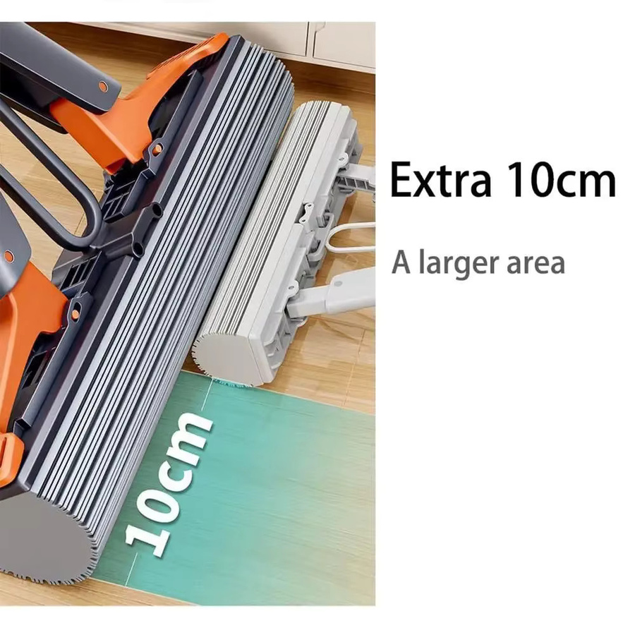 Untior Bodenroller-Mopp mit PVA-Schwamm und integriertem Wringer für effiziente Bodenreinigung auf Fliesen, Marmor und Hartholz - Bild 3