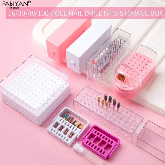 FABIYAN Nagel Bohrer Bits Aufbewahrungsbox, Schwarz, Unisex - Bild 1